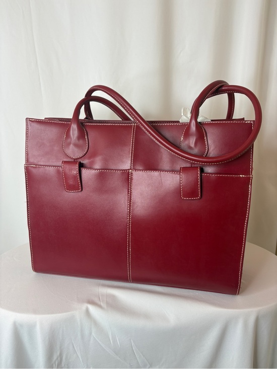 Wilsons Leather Handbags - Wilsons Leather Deep Burgundy Structured Shoulder Tote